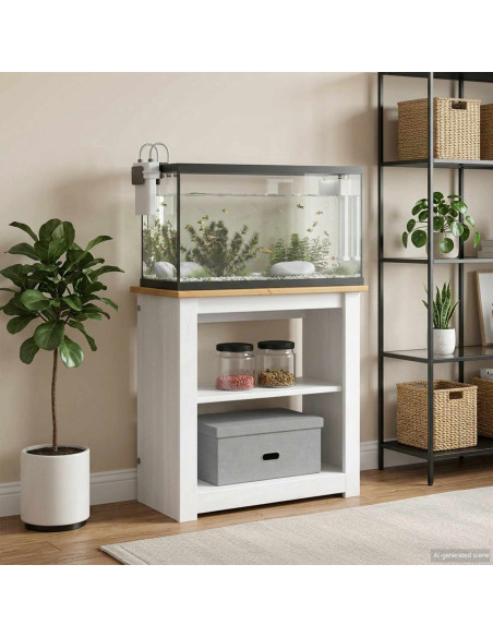Supporto per Acquario PANAMA Bianco e marrone 60 x 30 x 60 cm