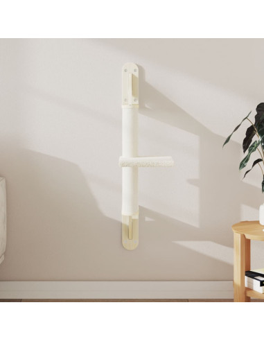 Albero per Gatti con Tiragraffi a Parete Crema 85,5 cm
