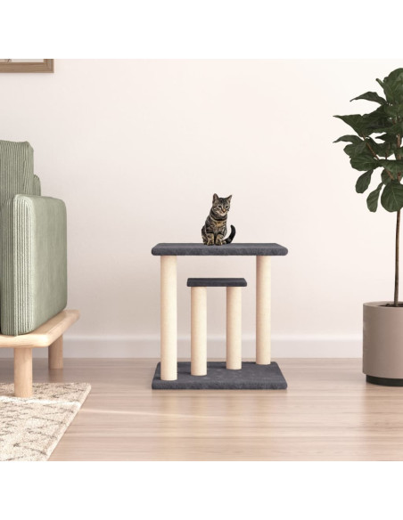 Pali Tiragraffi per Gatti con Piattaforme Grigio Scuro 50 cm