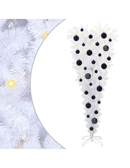 Albero di Natale artificiale Bianco 120 cm PVC e Acciaio