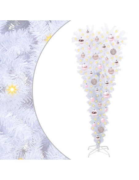 Albero di Natale artificiale Bianco 120 cm PVC e Acciaio