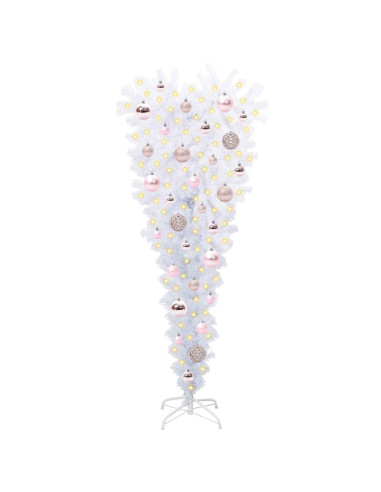 Albero di Natale artificiale Bianco 120 cm PVC e Acciaio