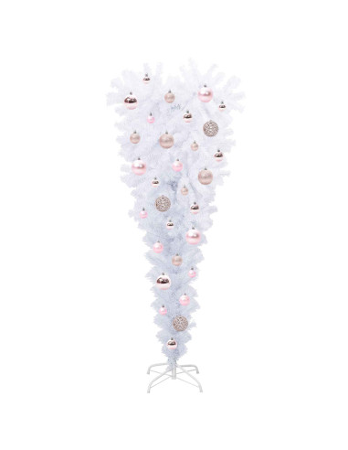 Albero di Natale artificiale Bianco 120 cm PVC e Acciaio