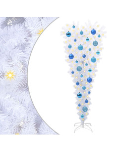 Albero di Natale artificiale Bianco 120 cm PVC e Acciaio 2
