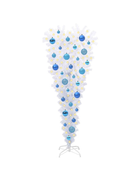 Albero di Natale artificiale Bianco 120 cm PVC e Acciaio