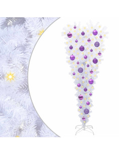 Albero di Natale artificiale Bianco 120 cm PVC e Acciaio 2