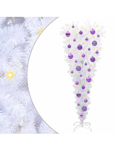 Albero di Natale artificiale Bianco 120 cm PVC e Acciaio