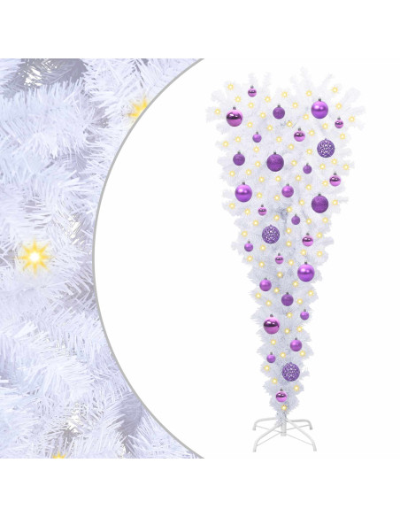 Albero di Natale artificiale Bianco 120 cm PVC e Acciaio
