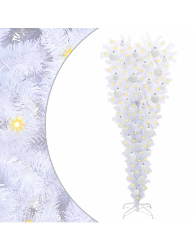 Albero di Natale artificiale Bianco 120 cm PVC e Acciaio