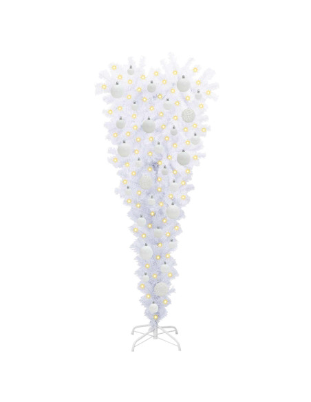 Albero di Natale artificiale Bianco 120 cm PVC e Acciaio