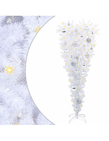 Albero di Natale artificiale Bianco 120 cm PVC e Acciaio