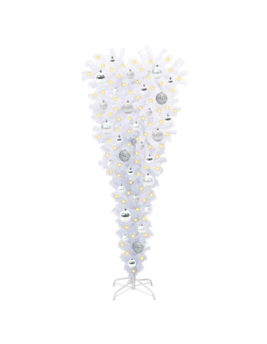 Albero di Natale artificiale Bianco 120 cm PVC e Acciaio