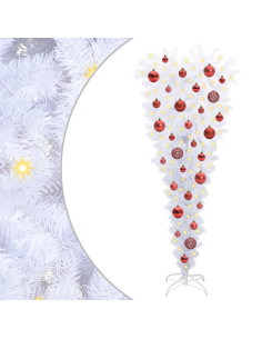 Albero di Natale artificiale Bianco 120 cm PVC e Acciaio 2
