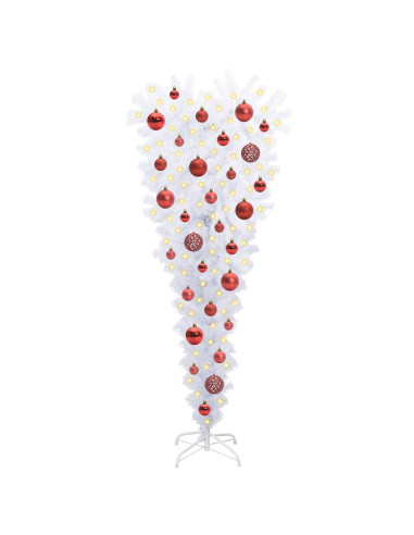 Albero di Natale artificiale Bianco 120 cm PVC e Acciaio