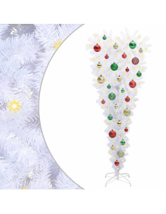 Albero di Natale artificiale Bianco 120 cm PVC e Acciaio 2