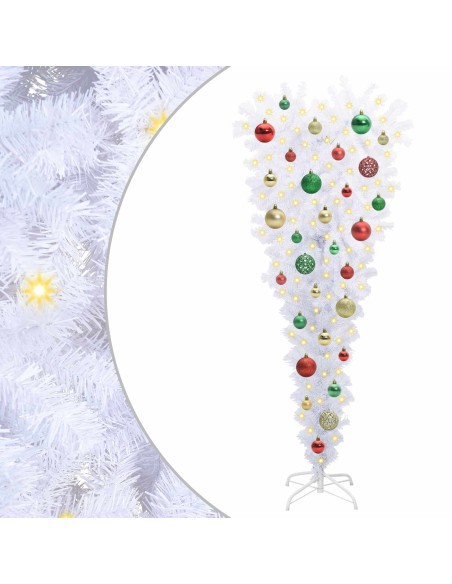 Albero di Natale artificiale Bianco 120 cm PVC e Acciaio