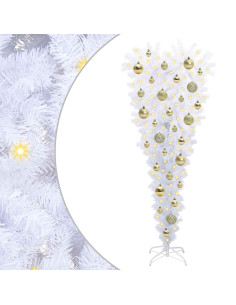 Albero di Natale artificiale Bianco 120 cm PVC e Acciaio 2