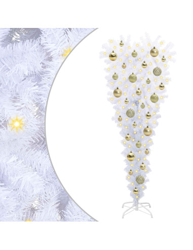 Albero di Natale artificiale Bianco 120 cm PVC e Acciaio