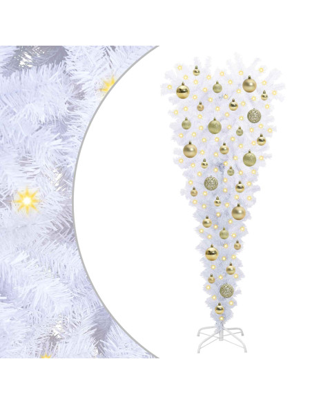 Albero di Natale artificiale Bianco 120 cm PVC e Acciaio