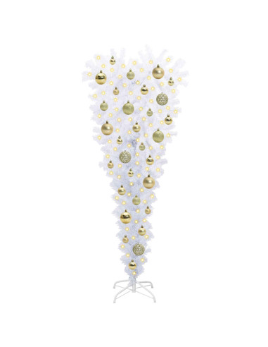 Albero di Natale artificiale Bianco 120 cm PVC e Acciaio