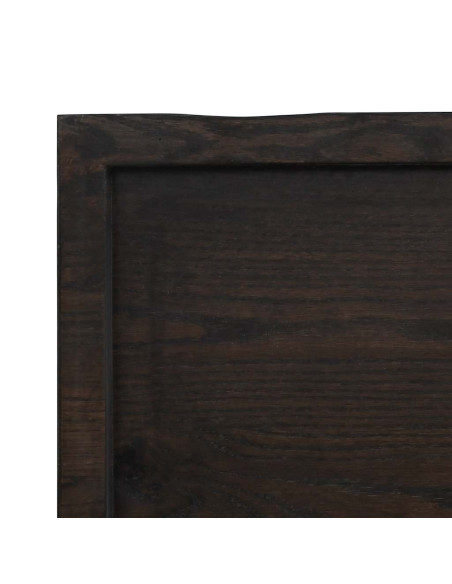 Piano Tavolo Marrone 220x50x(2-4) cm Rovere Massello Trattato