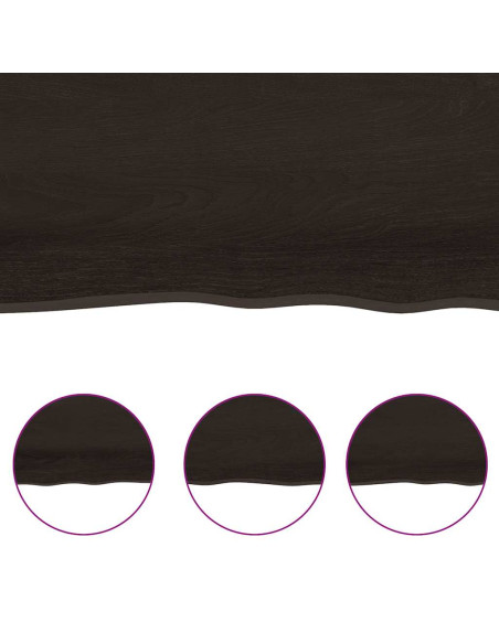 Ripiano Marrone Scuro 220x50x(2-4) cm Massello Rovere Trattato