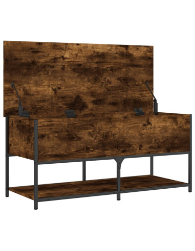 Panca Portaoggetti Rovere Fumo 100x42,5x47 cm Legno Multistrato