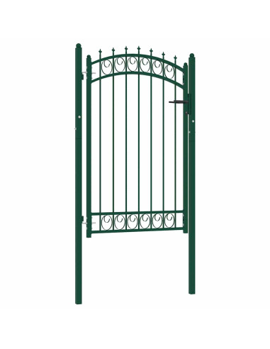 Cancello per recinzione EMMEN con punte in acciaio 103x117 cm verde