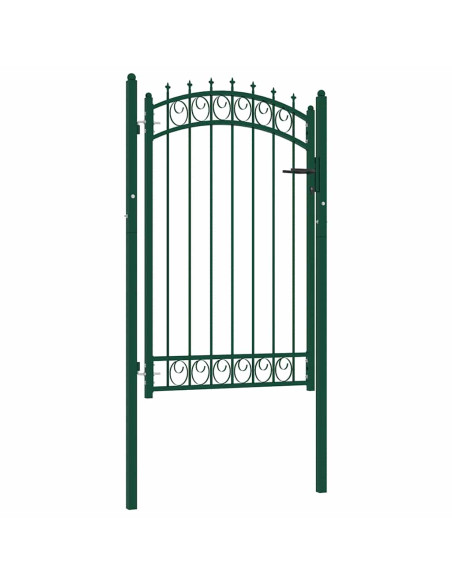 Cancello per recinzione EMMEN con punte in acciaio 103x117 cm verde