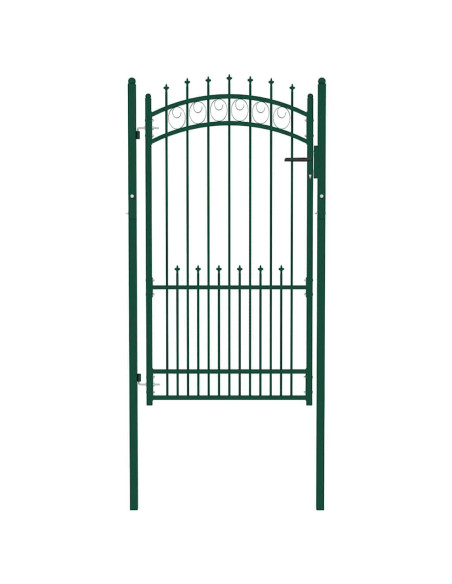 Cancello per recinzione EMMEN con punte in acciaio 104x134,5 cm verde