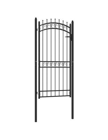 Cancello per recinzione EMMEN con punte in acciaio 103x147 cm Nero