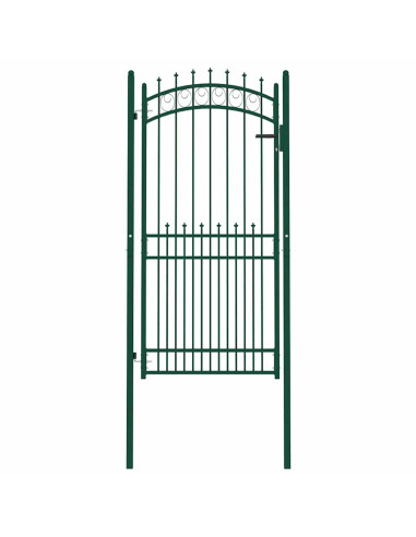 Cancello per recinzione EMMEN con punte in acciaio 104x147 cm verde