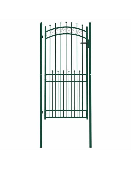 Cancello per recinzione EMMEN con punte in acciaio 104x147 cm verde