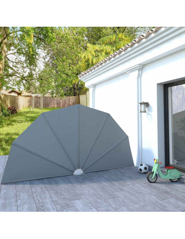 Tenda Laterale per Terrazza Pieghevole Grigio 200 cm