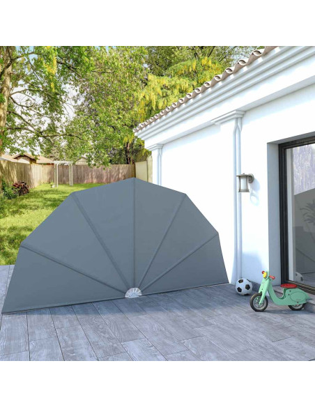 Tenda Laterale per Terrazza Pieghevole Grigio 200 cm