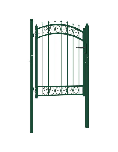Cancello per recinzione EMMEN con punte in acciaio 103x109,5 cm verde