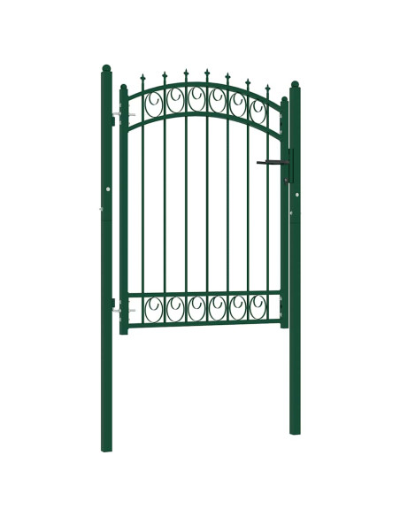 Cancello per recinzione EMMEN con punte in acciaio 103x109,5 cm verde