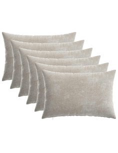 Federa 6 pz HEERLEN Grigio Chiaro 30 x 50 cm Tessuto Chenille