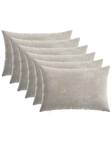 Federa 6 pz HEERLEN Grigio Chiaro 30 x 50 cm Tessuto Chenille
