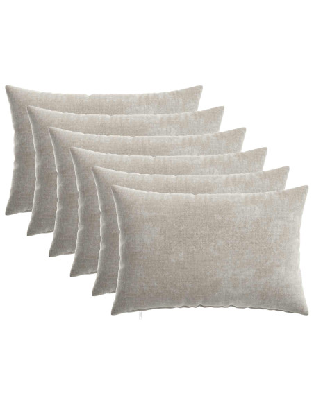Federa 6 pz HEERLEN Grigio Chiaro 30 x 50 cm Tessuto Chenille