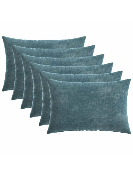 Federa 6 pz HEERLEN Blu 30 x 50 cm Tessuto Chenille
