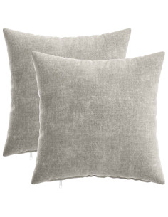 Federa 2 pz HEERLEN Grigio Chiaro 35 x 35 cm Tessuto Chenille