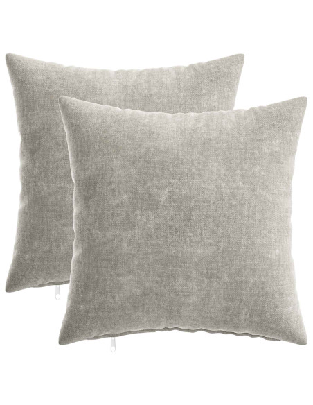 Federa 2 pz HEERLEN Grigio Chiaro 35 x 35 cm Tessuto Chenille
