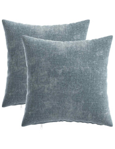 Federa 2 pz HEERLEN Azzurro 35 x 35 cm Tessuto Chenille