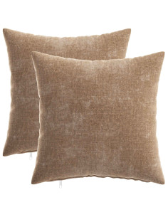 Federa 2 pz HEERLEN Marrone 35 x 35 cm Tessuto Chenille