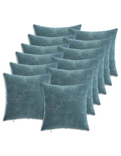 Federa 12 pz HEERLEN Blu 40 x 40 cm Tessuto Chenille