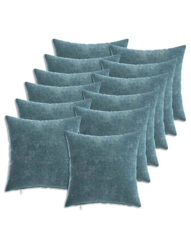 Federa 12 pz HEERLEN Blu 40 x 40 cm Tessuto Chenille