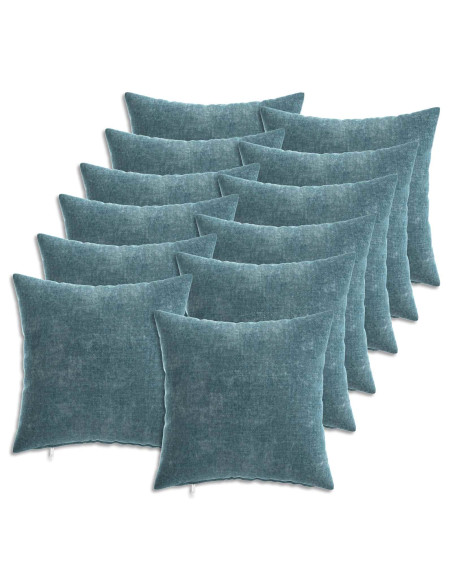 Federa 12 pz HEERLEN Blu 40 x 40 cm Tessuto Chenille