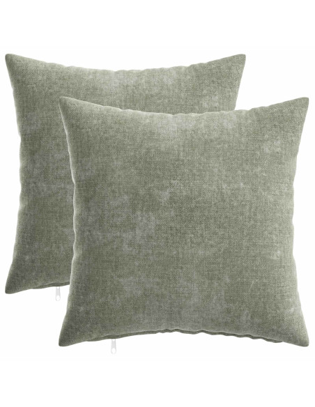 Federa 2 pz HEERLEN Verde 40 x 40 cm Tessuto Chenille