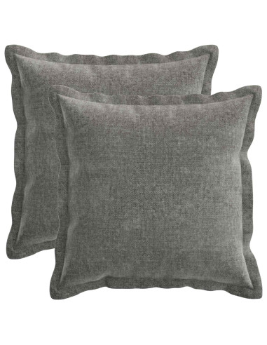Federa 2 pz HOUTEN Grigio Scuro 30 x 30 cm Tessuto Chenille